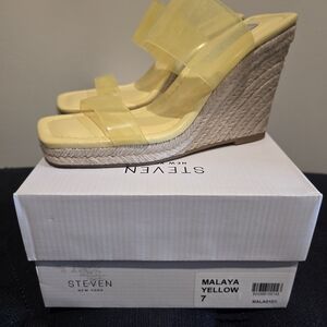 Steven by Steve Madden Yellow Wedge Sandals